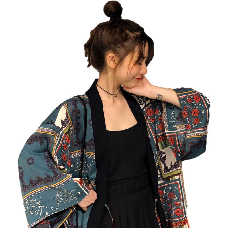 Kimono Cardigan Woman Thin College Streetwear Sunscreen Clothes Kimono Coat