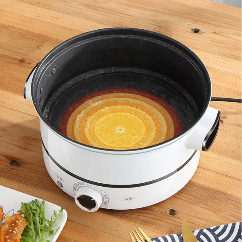 Electric Frying Pan Multi-function Electric Pot Electric Mini Electric Pot Household Steamer Electric Skillet Non-stick Pot with Steamer