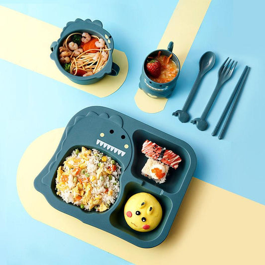 Baby Children's Tableware Products Feeding Set Cartoon Plates Kids Dishes Children Training Eating Food Bowl Spoon Fork