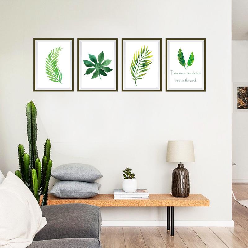 Nordic plant photo frame decoration stickers porch restaurant bedside corner TV wall stickers