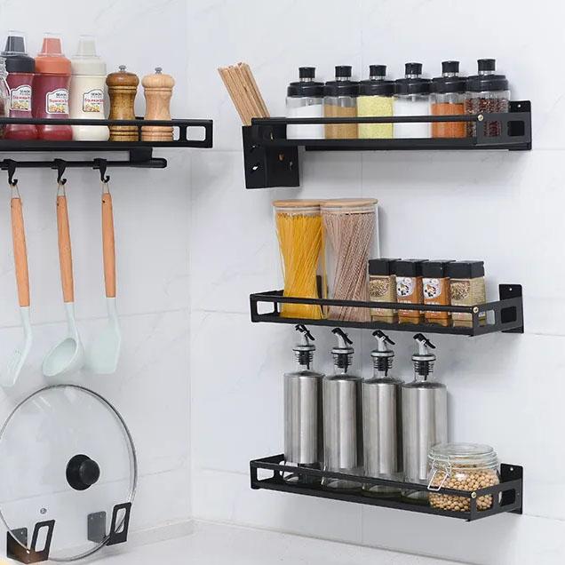 Thickened Punch-free Kitchen Rack Seasoning Rack Wall-mounted Corner Rack Seasoning Oil Salt Sauce Vinegar Storage Rack