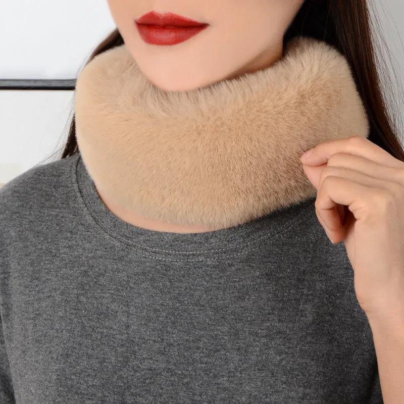 Women's Korean Style Bib Scarf Winter Thick Warm Scarf Female All Match Pullover Collar Neck Protection Soft Thermal Neck Cover Solid Neckerchief