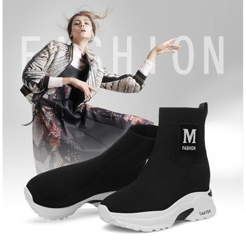 Socks, Shoes, Autumn and Winter All-match Thick-soled High-top Breathable Casual Women's Shoes