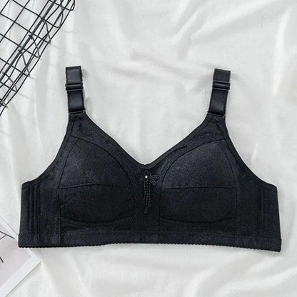 Women's Underwear Ultra Thin Large Size Lace Bra No Rims Gathering Anti-sagging Solid Color Bra