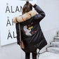 Women's Loose Large Medium Long Thick Big Hair Collar Korean Bread Suit Winter Coat