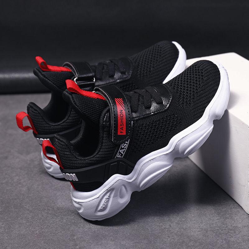 Children Sports Running Shoes CHILDREN'S Big BOY'S SNEAKERS Young STUDENT'S Mesh Fly Woven Breathable Shoes