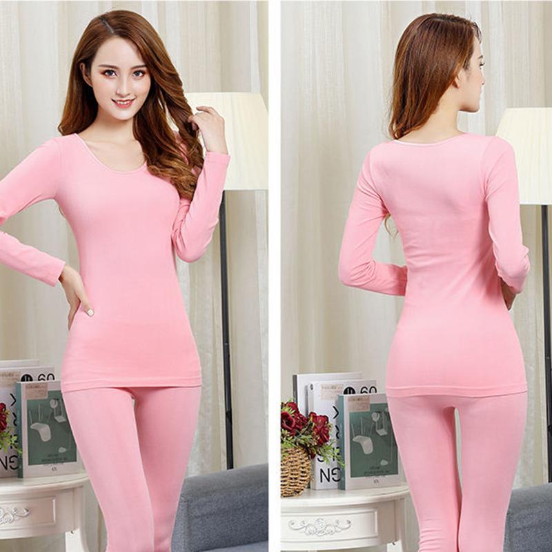 Thin Thermal Underwear Women's Slim Body Cotton Tight-fitting Autumn Clothes Long-length Pants Suit Close-fitting Cotton Sweater