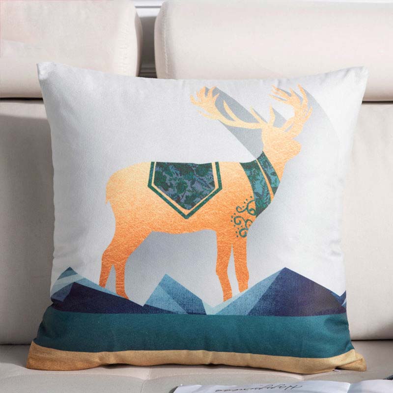 Pillow Nordic Cartoon Printing Cushion Hugging Pillow Case with Core Living Room Sofa Cushion Model Room Cushion