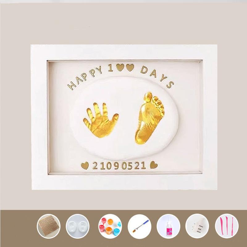 Baby Full Moon Souvenir Hand and Foot Prints Hand and Foot Prints Mud Baby Centenary Gift Newborn Creativity Forever