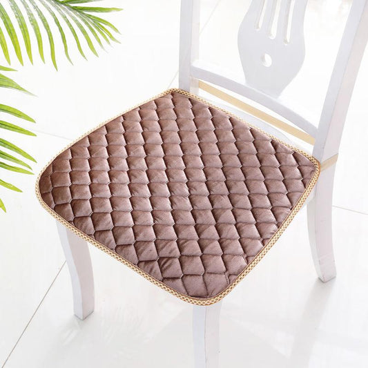 Solid Color Soft Quilted Chair Cushion Home Decoration Non-slip Stool Cushion Soft Seat Cushion Elastic Band Fixed Chair Seat Cushion