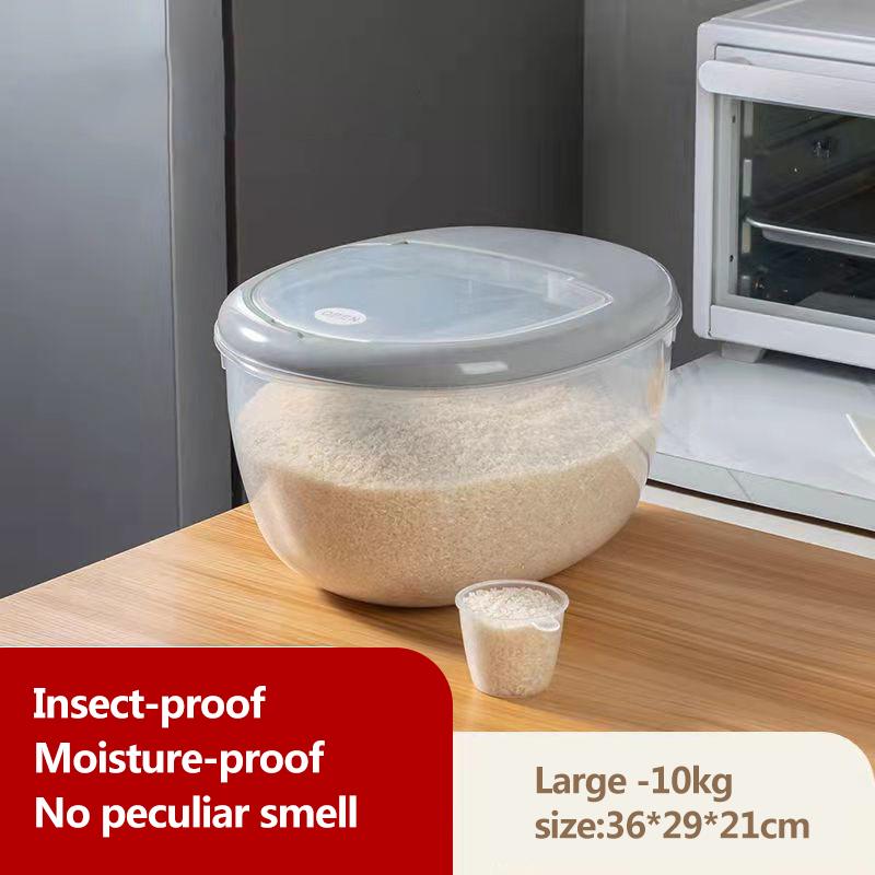 5kg/10kg/15kg Kitchen Rice Bucket Insect-proof and Moisture-proof Rice Storage Box Household Sealed Case and Rice Box Storage Organizer