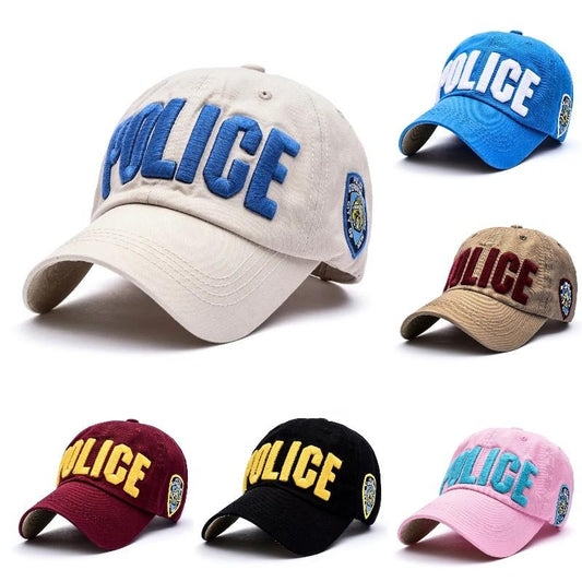 Police Embroidered Hat Women's Outdoor Sun Hat Men's Casual Hip-hop Baseball Cap Snap Back Sunscreen Cap Leisure Sport Cap