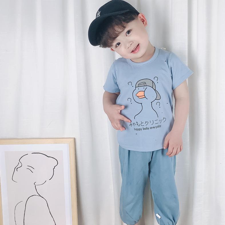 Summer Kids Cute Printing Duck T Shirts Short Sleeve Tops Korean Style O-neck Loose T Shirts for Children Girls and Boys