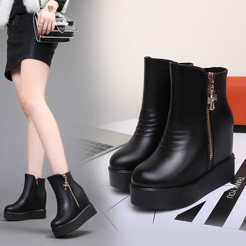 Women Snow Boots Winter Warm Push Ankle Boots Women Platform Female Wedge Waterproof Botas Mujer