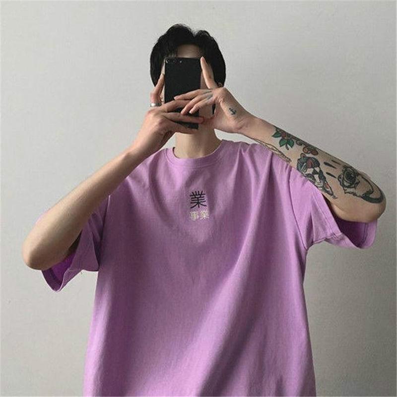 Chinese Style Summer Short-sleeved T-shirt Men's Loose Lazy Round Neck Couple Half-sleeved Shirt