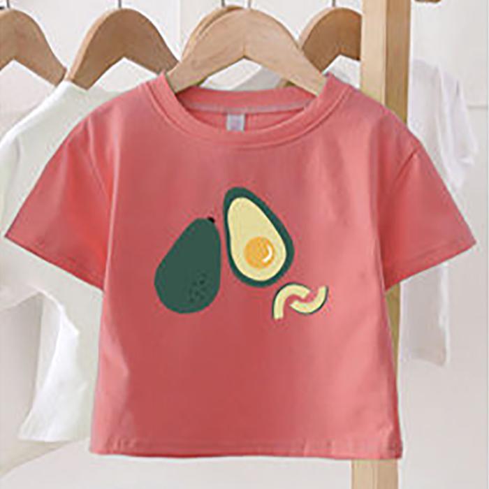 Summer Kids Cute Printing T Shirts Short Sleeve Tops Korean Style O-neck Loose T Shirts For Children Girls Boys