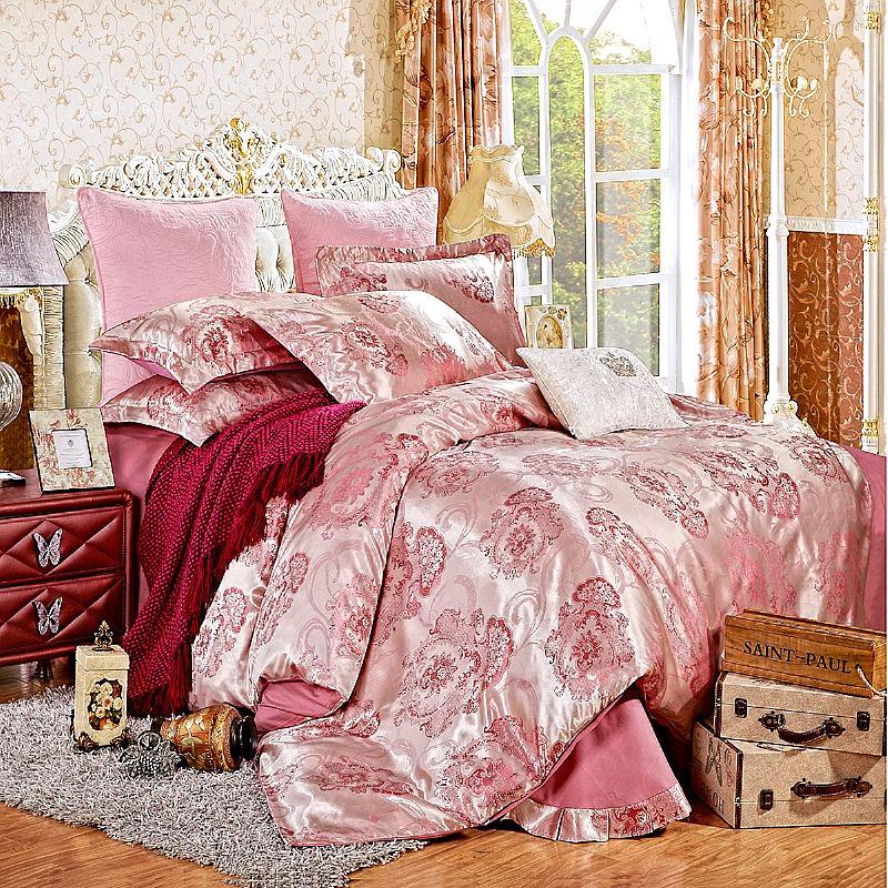 WTEMPO Home Bedding Set Jacquard Duvet Cover Set 4pcs Bed Linens Luxurious Bedclothes Queen Bed Sets