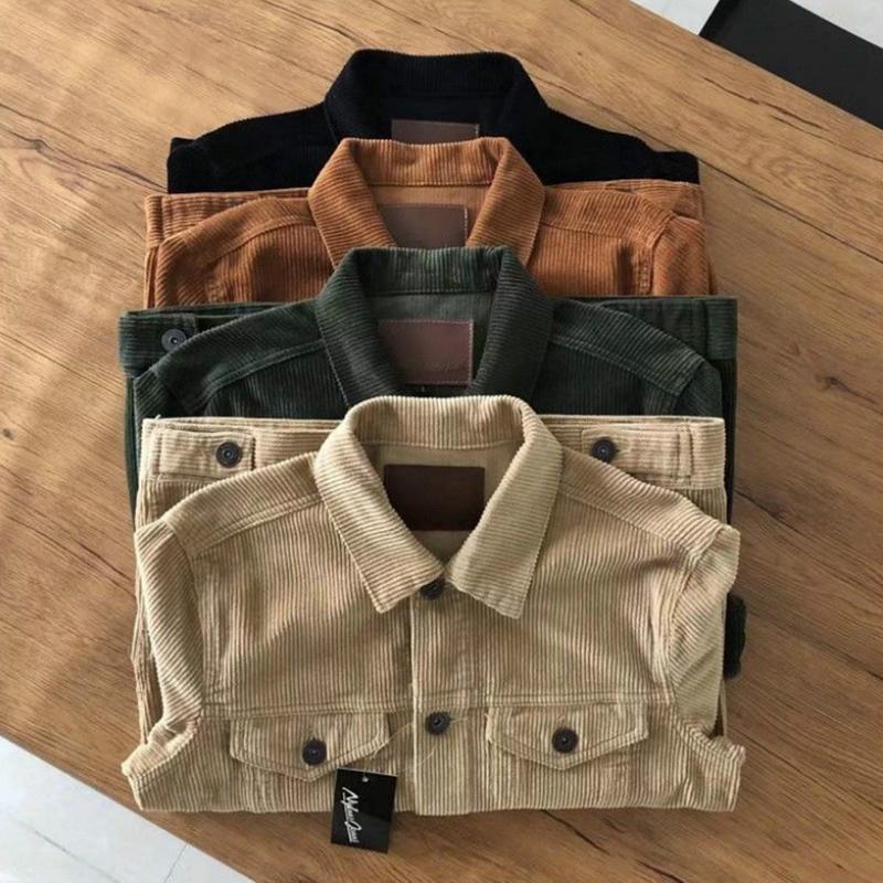 American Corduroy Jacket Men's Retro Washed and Old Loose Multi-pocket Tooling Fashion Comfortable Jacket