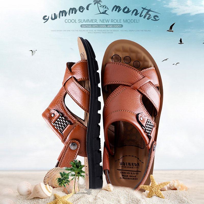 Men Sandals Genuine Leather Men Beach Shoes Brand Men Casual Shoes Men Slippers Sneakers Summer Shoes