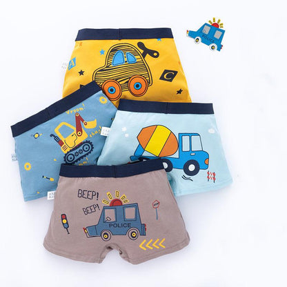 Children's Underwear Boys Pure Cotton Boxer Briefs Four-corner Children Cartoon Thin Boys