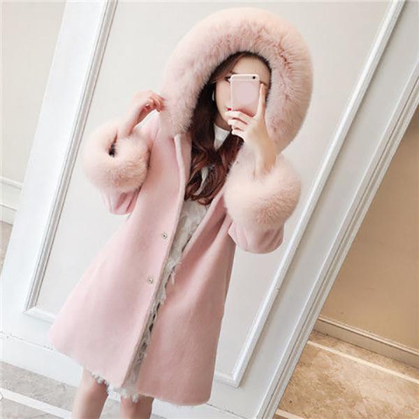 Lamb Fur Mink Loose Coat Winter Ladies Fur Coat Plush Thickening Medium Length Women's Leather Coat Plus Size