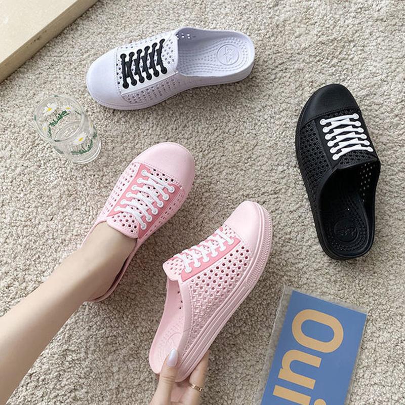 Female Students' Sandals and Slippers Women's Summer Wear Fashion Non-toed Half-drag One-step Non-slip Shoes