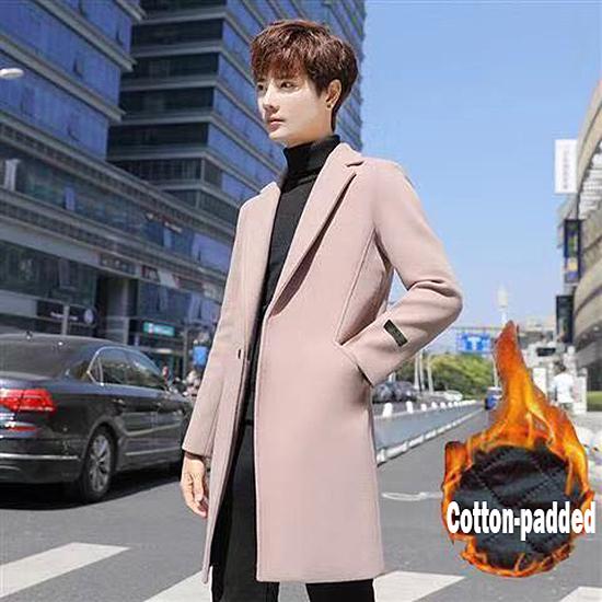 Men's Wool Coat Winter Warm Long Trench Jacket Male Single Breasted Business Casual Overcoat Parka