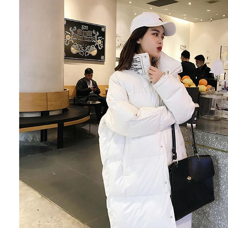 Quilted Jacket Women's Long Oversized Loose Bread Jacket Warm Cotton-padded Jacket Cotton Jacket Jacket Stand-up Collar Hoodless Down Jacket