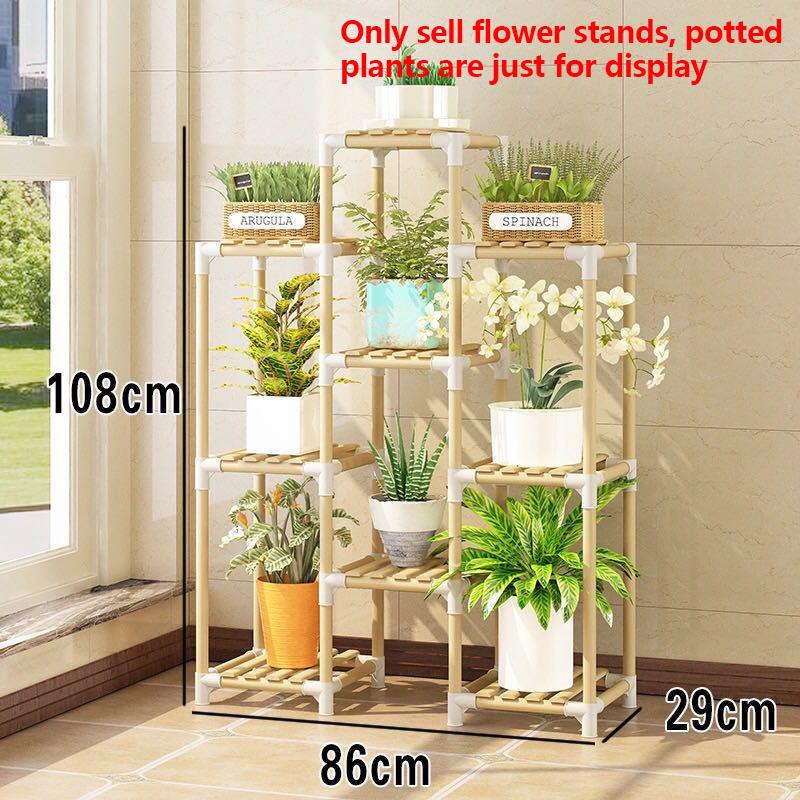 Solid Wood Flower Stand DIY Splicing Shelf Potted Flower Display Rack Now Style Furniture  for Family