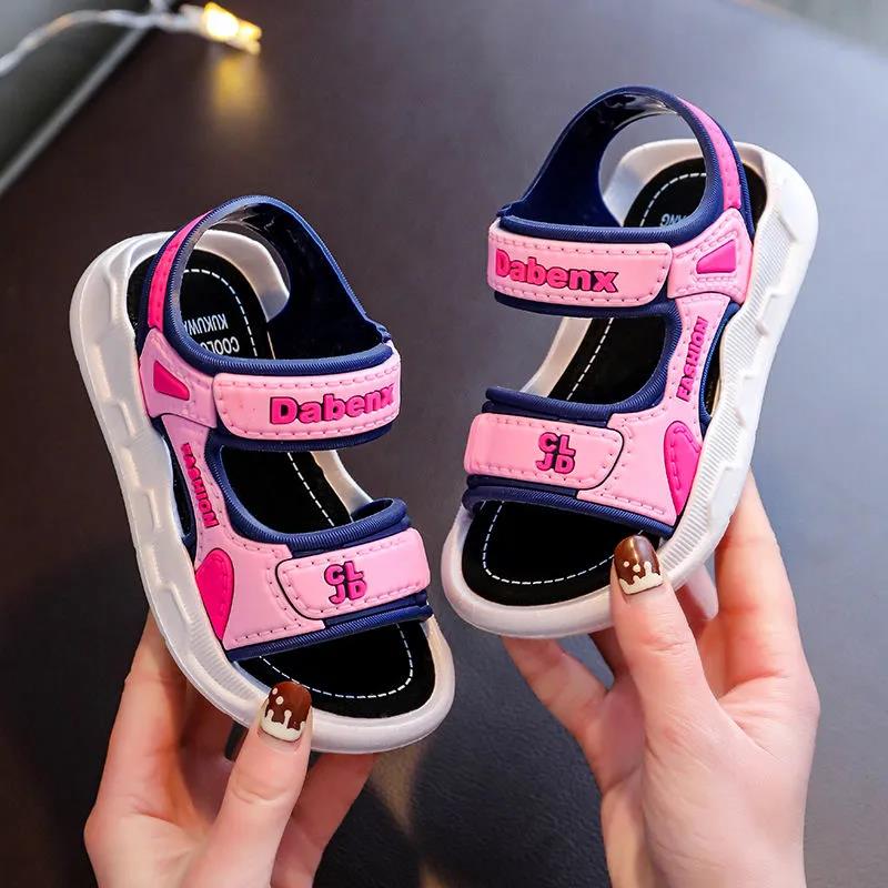 Children's Summer Sandals Girls Soft Sole Flat Outdoor Sandals Boys Large Size Non Slip Casual Lightweight Sandals