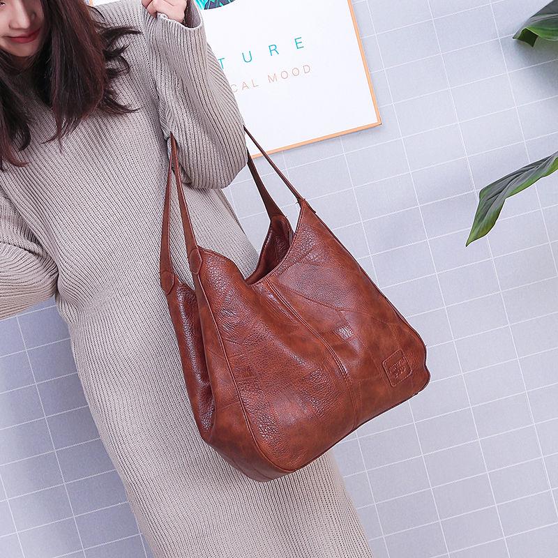 Big capacity European and American style Shoulder Handbag Trendy wild Woman bag Leather bag