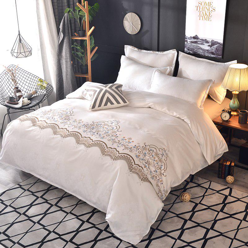 3pcs Luxury Lace Euro Classic Flower Duvet Cover Set European -Style Bedding Set