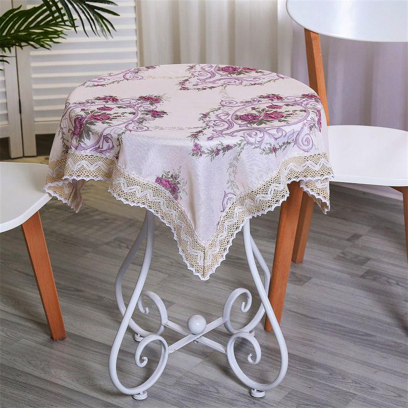 Coffee Table Tablecloth Tablecloth Pastoral Small Round Table Square Rectangular Floral Multi-purpose Cover Cloth Thick Towel