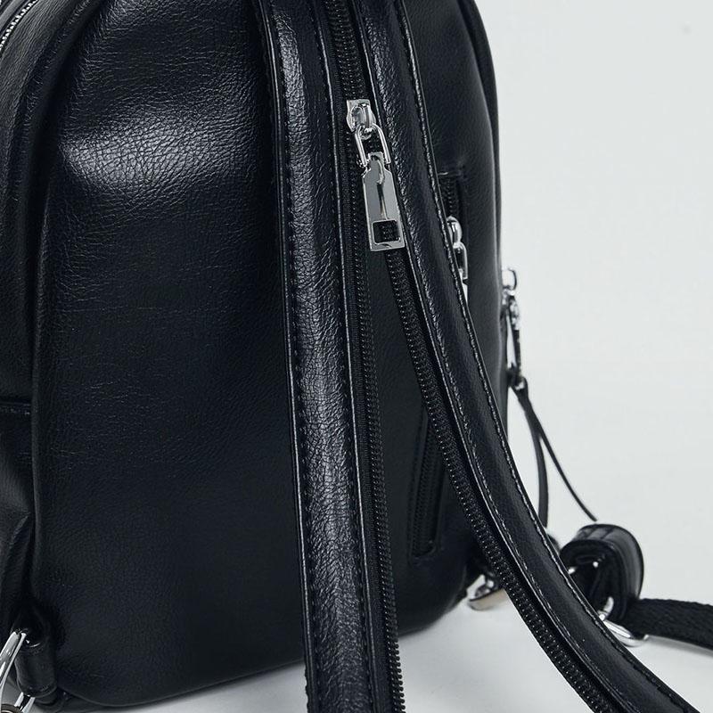 Multifunctional Backpack Soft PU Leather Unisex Casual Multilayer High Quality Travel School Shoulder Straps Can Be Pulled Apart