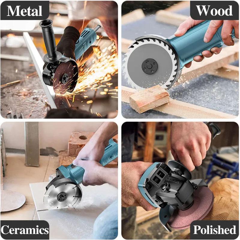 1600W Wired Angle Grinder Handheld Cutting Machine Multifunctional Electric Grinder  16500RPM Polisher