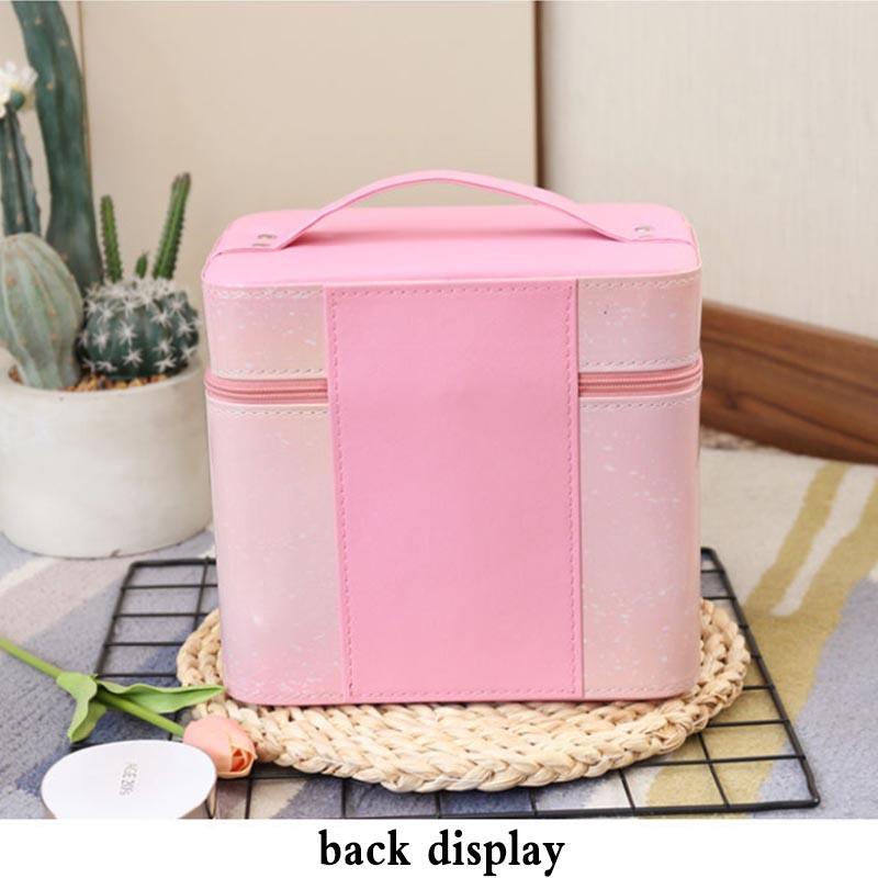 Two-layer Cosmetic Bag Multi-functional Cute Girl Heart Portable Cosmetic Storage Box Large-capacity Cosmetic Box