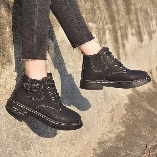 2019 Women Boots Fashion Warm Winter Women Shoes Autumn Leather Footwear for Women Casual Shoes