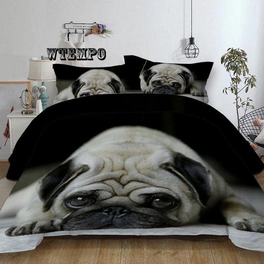 Bedding Set Puppy Dog Bedclothes Sets of Bedding Polyester Material Fashion Quilt Pillow Case