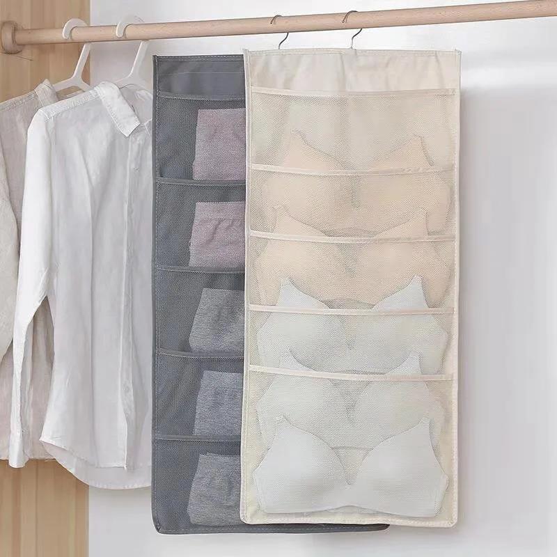 36 Pockets Household Underwear Storage Hanging Bag Panties Socks Bra Closet Double-sided Hanging Storage Bag Storage Artifact Organize Hanging Bags