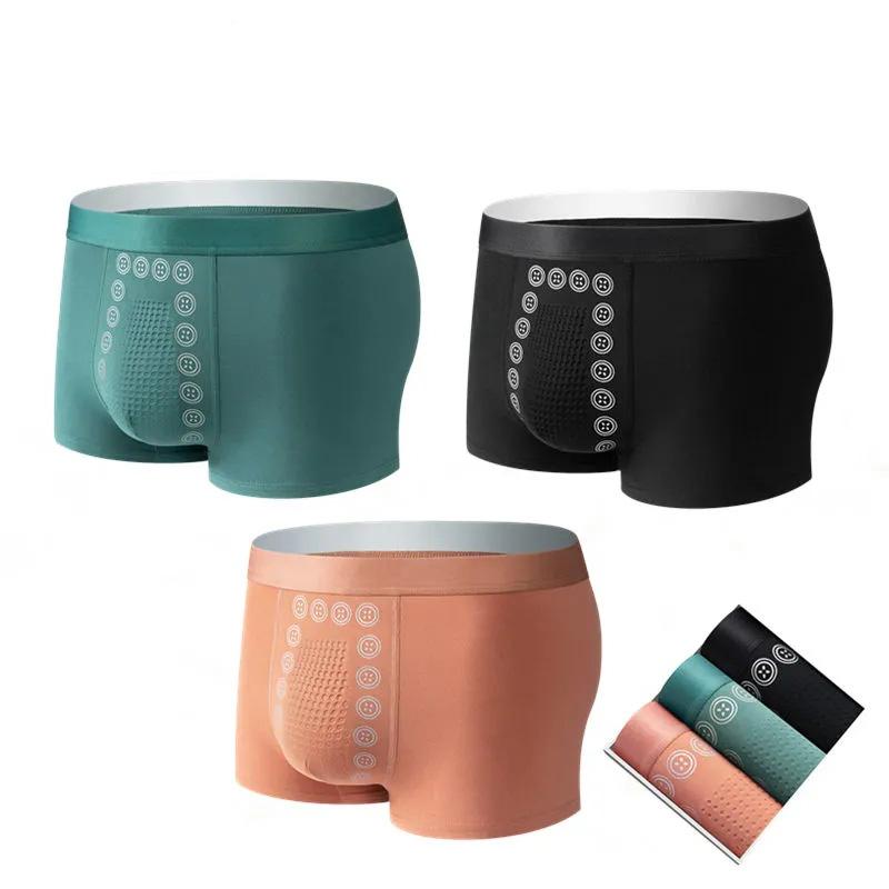 3 Pcs Men's Underwear Ice Silk Men's Boxer Shorts Large Size Breathable Mid-waist Personality Trendy Student Youth Boxer Shorts Soft Solid Boxer Brief