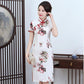 Cheongsam Female Summer Improved Cheongsam Mother Dress Large Size Silk Mid-length Short-sleeved Cheongsam Dress