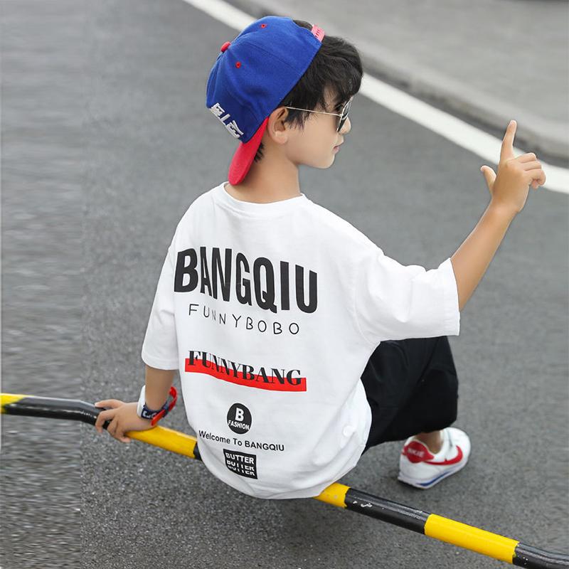 Boys' Suits Summer Clothes Children's Clothes Boys' Short-sleeved T-shirt Clothes Elementary School Suits