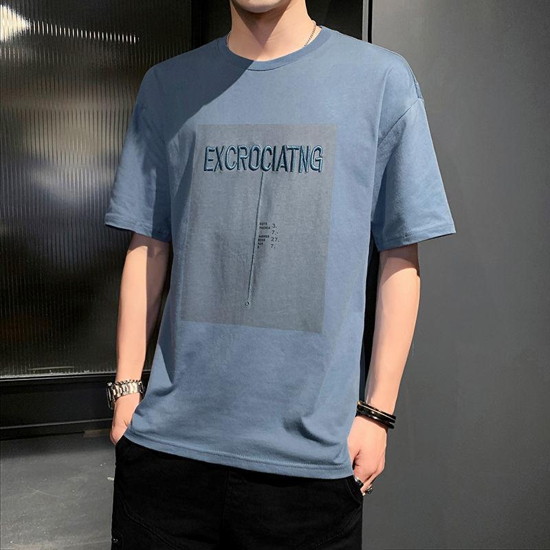 Men's Short-sleeved T-shirt Loose Cotton Half-sleeved T-shirt Summer New Style