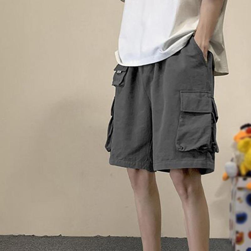 Casual Shorts Men's Summer Trend Wild Hong Kong Style Loose Five-point Pants Wear Thin Overalls