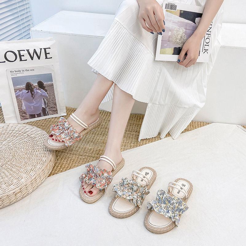 Flower Two-wear Sandals  Slippers  Women's Outer Wear Summer Fashion Comfortable  Breathable All-match Beach Shoes