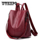 Women Backpack Leather School Bags for Teenager Girls Female Preppy Style Small Backpack