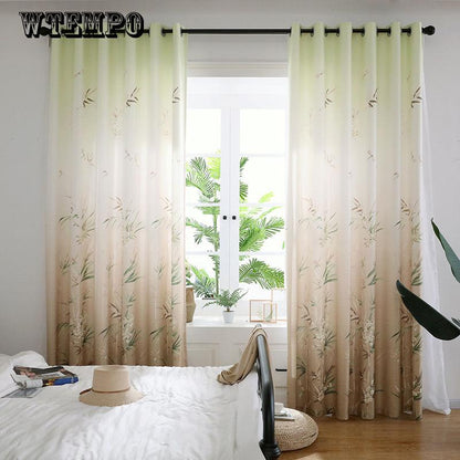 WTEMPO Curtain Finished Window Blackout Curtains European Style Shade Embroidery Blackout Curtains