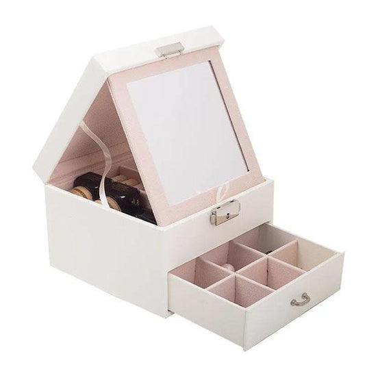 Jewelry Box PU Leather Jewelry Storage Earring Rings Box Packaging Storage Display Case Organizer for Home Travel Girl's Gift