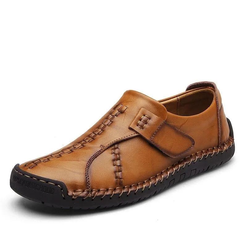 Men's Cowhide Leather Shoes Casual Slip-On Leather Shoes Genuine Leather Men's Shoes Driving Shoes Soft Sole Breathable Loafers