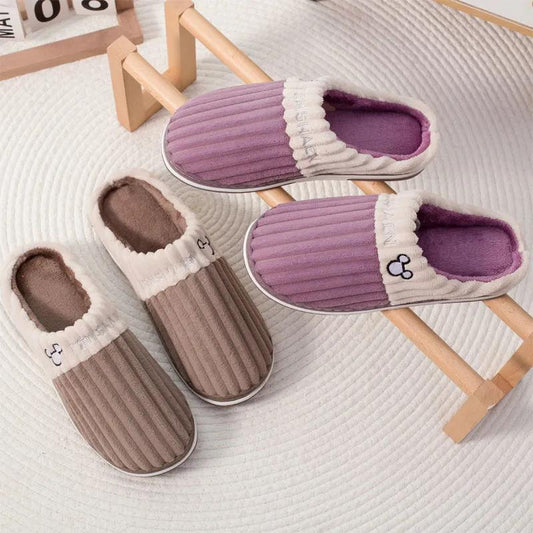 Thick-soled Non-slip Home Household Couple Slippers Unisex's Warm Thick Plush Slippers Women's Indoor Cotton Slippers